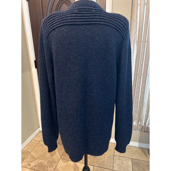 Peruvian Link Alpaca Heathered Blue Open Cardigan - Picture 4 of 12